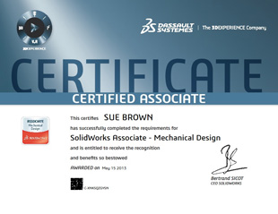 SolidWorks Certificate